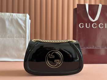 Uubags Gucci Blondie small shoulder bag in black 26.5x16.5x8.5cm