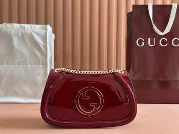 Uubags Gucci Blondie small shoulder bag in red 21.5x11x8cm