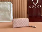 Uubags Gucci Emblem zip around wallet in pink 19.5x11x3cm - 5