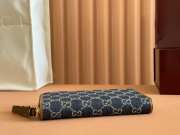 Uubags Gucci Emblem zip around wallet blue and ivory GG denim 19.5x11x3cm - 4