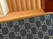 Uubags Gucci Emblem zip around wallet blue and ivory GG denim 19.5x11x3cm - 2