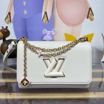 Uubags Louis Vuitton M14341 Twist MM Slim Bag In White 23x16x8cm
