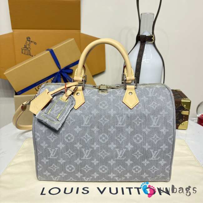 Uubags Louis Vuitton M13344 Speedy soft bag silver effect gray 30x21x17cm  - 1