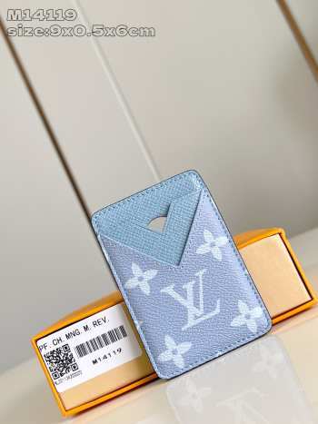 Uubags Louis Vuitton M14119 Porte-Cartes Magnet Card Holder In Blue 6.5x9.5x0.5 cm