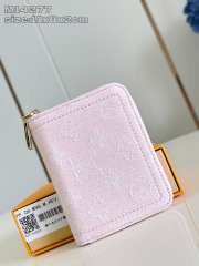 Uubags Louis Vuitton coin purse denim pink round zipper wallet 11x8.5x2cm - 1