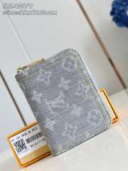 Uubags Louis Vuitton coin purse denim gray round zipper wallet 11x8.5x2cm - 1