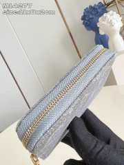 Uubags Louis Vuitton coin purse denim gray round zipper wallet 11x8.5x2cm - 5