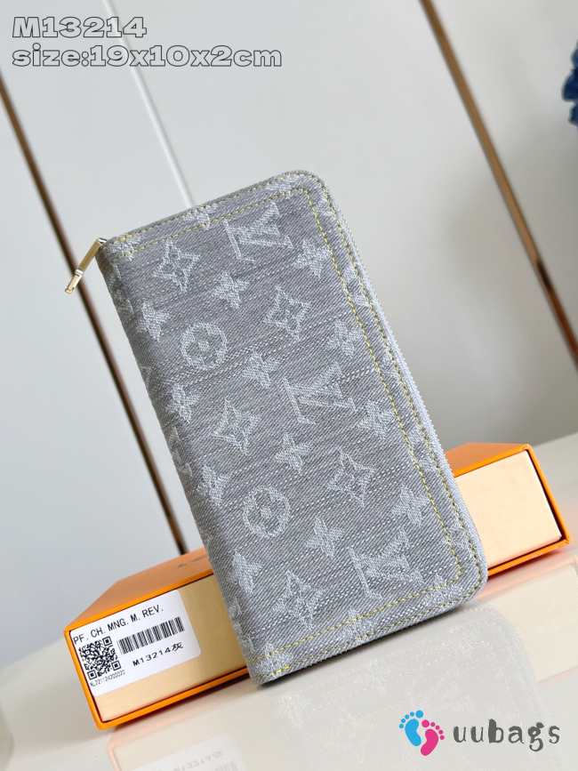 Uubags Louis Vuitton M13214 Zippy Wallet Monogram Denim Washed Gray 19.5x10.5x2.5cm - 1