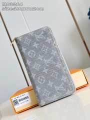 Uubags Louis Vuitton M13214 Zippy Wallet Monogram Denim Washed Gray 19.5x10.5x2.5cm - 1