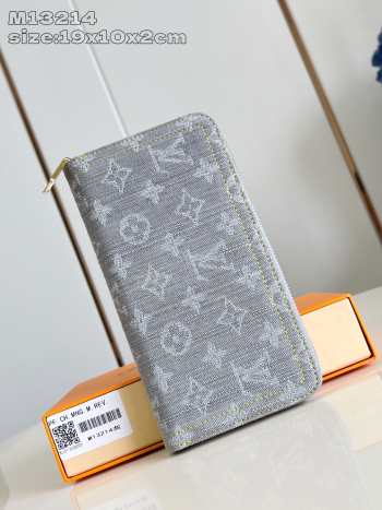 Uubags Louis Vuitton M13214 Zippy Wallet Monogram Denim Washed Gray 19.5x10.5x2.5cm