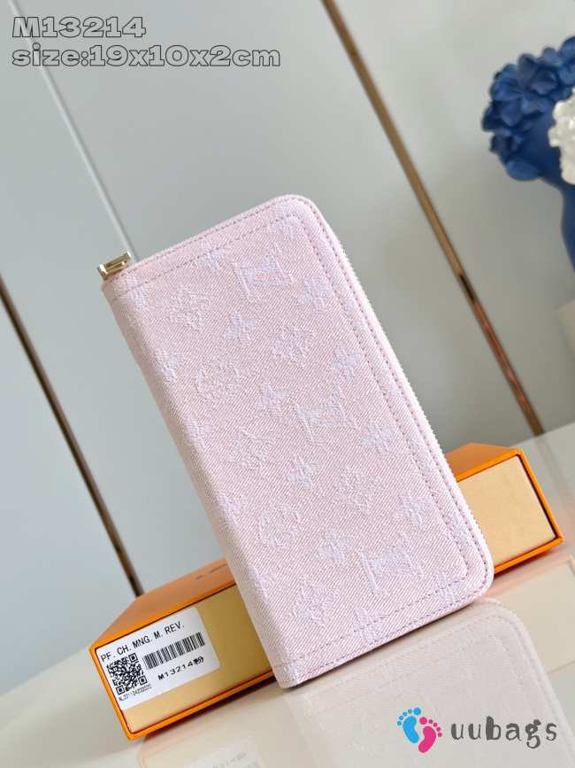 Uubags Louis Vuitton M13214 Zippy Wallet Monogram Denim Washed Pink 19.5x10.5x2.5cm - 1