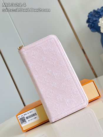 Uubags Louis Vuitton M13214 Zippy Wallet Monogram Denim Washed Pink 19.5x10.5x2.5cm