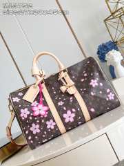 Uubags Louis Vuitton M13752 Keepall Bandoulière Bag LV x TM Sakura Brown 45x27x20cm - 1