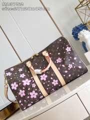 Uubags Louis Vuitton M13752 Keepall Bandoulière Bag LV x TM Sakura Brown 45x27x20cm - 4