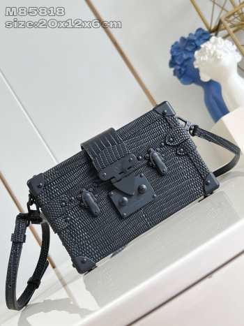 Uubags Louis Vuitton N85695 Petite Malle Bag In Black 20x12.5x5cm