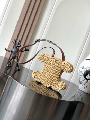 Uubags Celine minaudiere triomphe bag in wicker and natural calfskin 20x16x6cm 