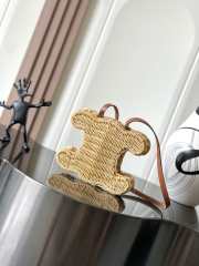 Uubags Celine minaudiere triomphe bag in wicker and natural calfskin 20x16x6cm  - 4