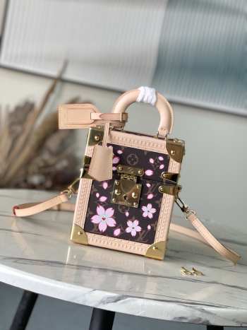 Uubags Louis Vuitton M14173 LV x TM Camera Box Bag Sakura Brown 17.5x21.5x10.5cm
