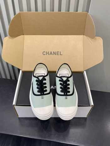 Uubags Chanel Lace Up Shoes Fabric 01
