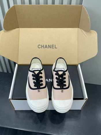 Uubags Chanel Lace Up Shoes Fabric 02