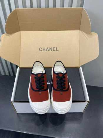 Uubags Chanel Lace Up Shoes Fabric 03