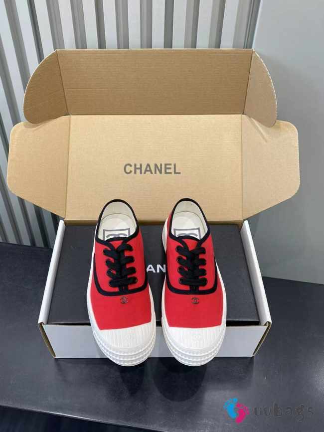Uubags Chanel Lace Up Shoes Fabric 05 - 1