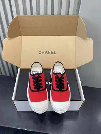 Uubags Chanel Lace Up Shoes Fabric 05