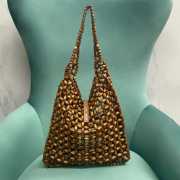 Uubags YSL Le 5 à 7 large bag in wood beads 30x35x10cm - 6