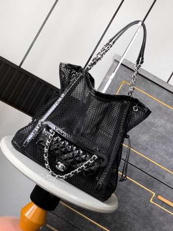 Uubags Chanel La Madrague Black Tote Bag 34x36x12cm