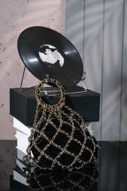 Uubags Chanel CC Coco Mark Net Bag Chain Handbag Suede Leather Black 42x18cm - 2