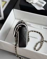 Uubags Chanel Clutch With Chain Lambskin Bag In Black & White 8.5x11.5x4cm - 3