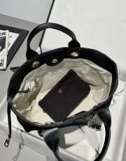 Uubags Chanel Shopping Bag Canvas & Gold-Tone Metal In Black 24x39x17cm - 2