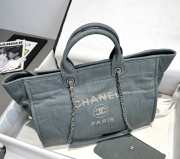 Uubags Chanel Shopping Bag Canvas & Gold-Tone Metal In Green 24x39x17cm - 6
