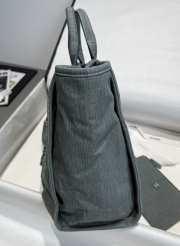 Uubags Chanel Shopping Bag Canvas & Gold-Tone Metal In Green 24x39x17cm - 3
