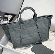 Uubags Chanel Shopping Bag Canvas & Gold-Tone Metal In Green 24x39x17cm - 2