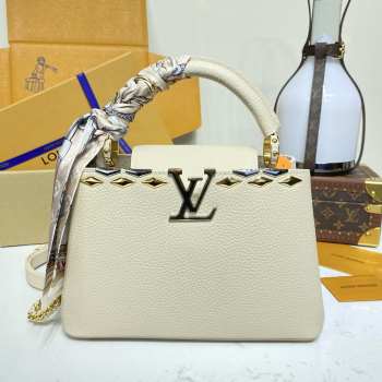 Uubags Louis Vuitton M12135 Capucines MM Bag In Cream 31.5x20x11cm