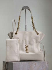 Uubags YSL Jamie shopping bag in white lambskin leather 27x29x11cm - 1