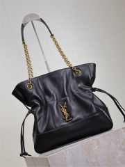 Uubags YSL Jamie shopping bag in black lambskin leather 27x29x11cm - 5