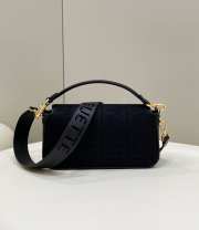 Uubags Fendi Baguette Bag In Black Suede Leather 28x6.5x13.5cm  - 6