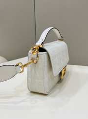 Uubags Fendi Baguette Bag In White Canvas 28x6.5x13.5cm - 3