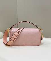 Uubags Fendi Baguette Bag In Pink Canvas 28x6.5x13.5cm - 6