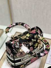 Uubags Dior Medium Lady D-lite Bag Jardin Botanique Motif Canvass Black 24x20x11cm - 2