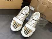 Uubags Burberry Checked Lace-Up Sneakers In White - 5
