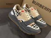 Uubags Burberry Checked Lace-Up Sneakers In Beige/Grey - 6
