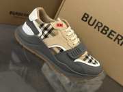 Uubags Burberry Checked Lace-Up Sneakers In Beige/Grey - 3