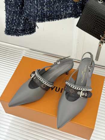 Uubags Louis Vuitton 1AHKZ7 Vibe Slingback Pump In Grey 5.5cm