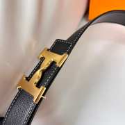 Uubags Hermes Twist belt gold buckle & reversible leather strap in black 3.2cm - 6
