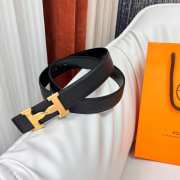 Uubags Hermes Twist belt gold buckle & reversible leather strap in black 3.2cm - 4