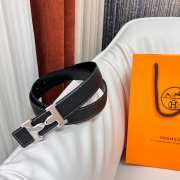 Uubags Hermes Twist belt silver buckle & reversible leather strap in black 3.2cm - 4
