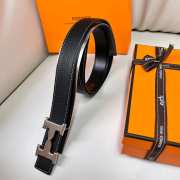 Uubags Hermes Twist belt silver buckle & reversible leather strap in black 3.2cm - 5